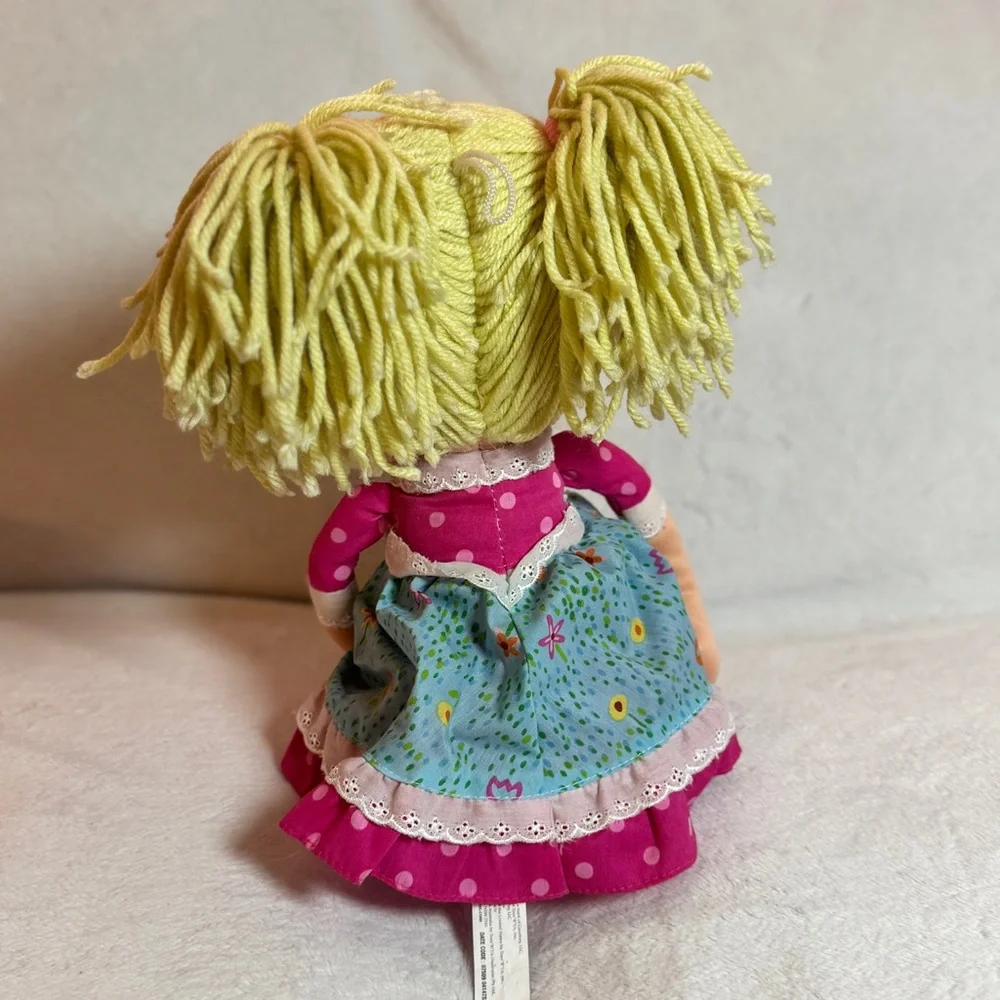You & Me Plush Doll with Blonde Hair ToysRUs 2009 Pink Dress‎ W/Blue Floral Over